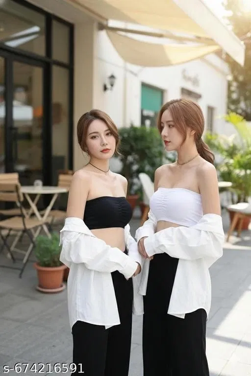 Cotton Bandeau Bra for Women, Pack of 2 (Black, 30A)