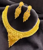 Alloy Choker Necklace with Earrings for Women 