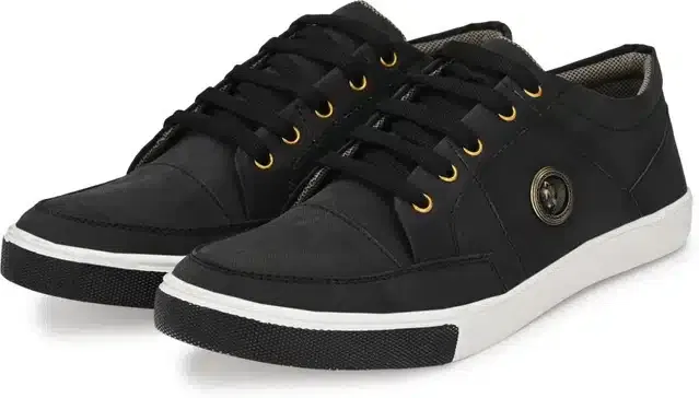 Bluemaker Synthetic Casual Shoes For Men (Black, 10) (SB-85)