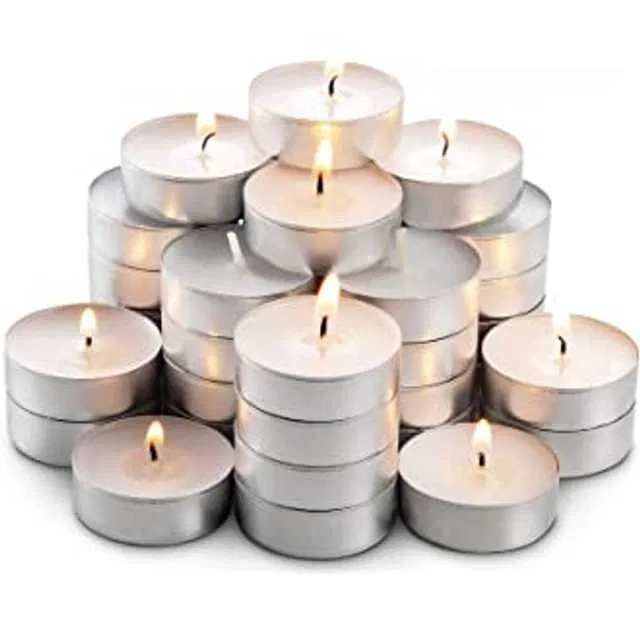 Tea Candles Light Parrafin Wax Candles Tea Light Unscented, Set Of 50, Kk-007