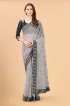 Trendy Simar Silk Saree with Blouse Piece For Women 