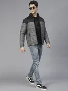 Men's Colour Block Full Sleeves Puffer Jacket 