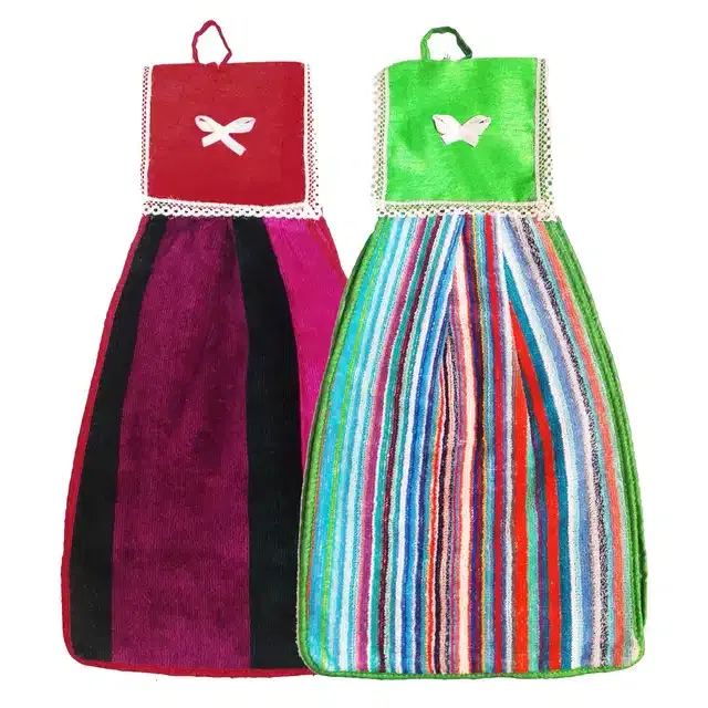 Cotton Hanging Hand Towel (Multicolor, Pack of 2)