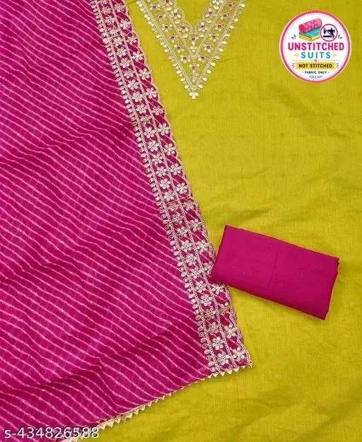 Solid Patiala Suit for Women (Green, Un Stitched)