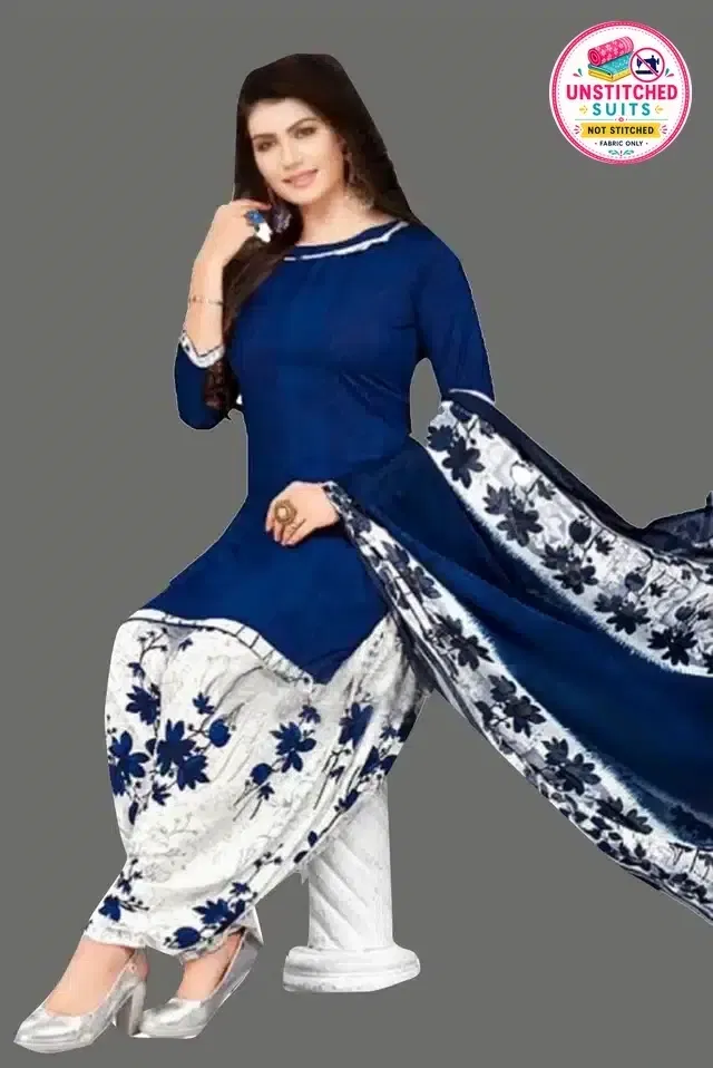 Unstitched Dress Material for Women & Girls (Blue)