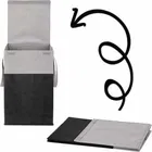 Cloth Laundry Baskets, Grey & Black 