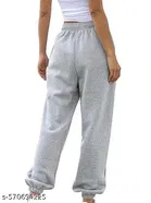 Cotton Blend Solid Trousers for Men, Grey 