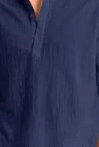 Full Sleeves Solid Short Kurta for Men 