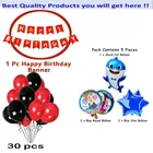 Baby Shark Theme Birthday Decoration,Red,Set of 1