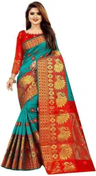 Trendy Banarasi Saree with Blouse Piece For Women 