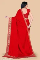 Vichitra Silk Solid Saree for Women 