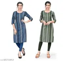 Crepe Striped Kurti for Women 
