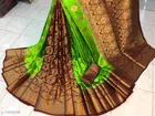 Litchi Silk Zari Woven Saree for Women, Green 