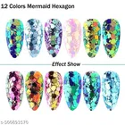 12 Colors Chameleon Nail Art Sequins 3D Nail Glitter Flakes Laser Gradient Nail Art Design Holographic Nail Glitters Powder for Women Girls Manicure Tips Charms Decoration DIY Nails Supplies