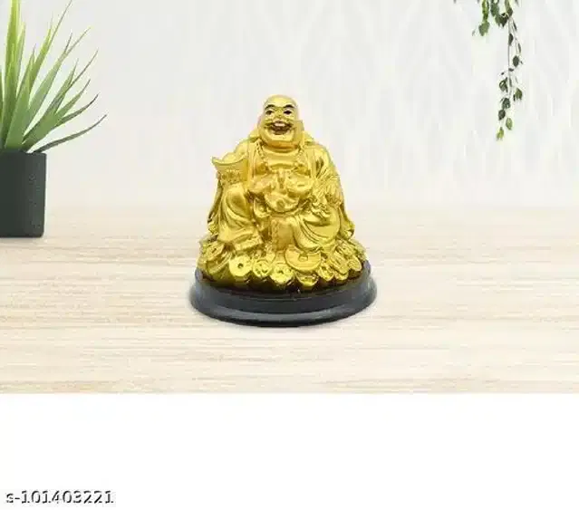 Laughing Buddha Showpieces (Gold)