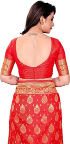 Silk Woven Design Saree for Women, Red 