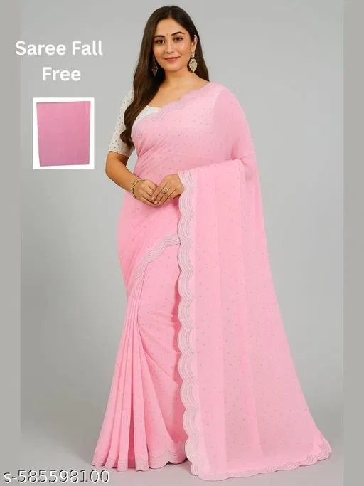 JImmy Choo Saree for Women, Pink (5.5 M)