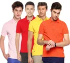 Polo Solid Cotton Blend T-shirts Pack of 4 for Men 