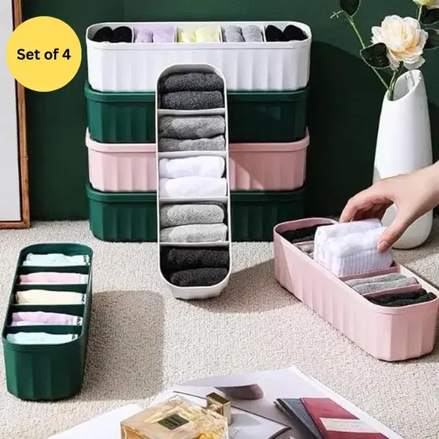 5 Compartment Drawer Organizer (Set of 4)