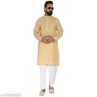 Cotton Blend Solid Kurta with Pyjama for Men 