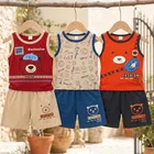 Solid Cotton Blend Top & Bottom Set for Boys 