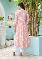 Rayon Floral Print Anarkali Kurti for Women 