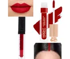 Combo of Matte Me Lip Gloss with Waterproof Organic Liquid Sindoor (Red, Set of 2)