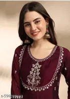 Solid Flared Kurta Set for Women 