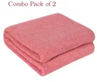 Combo Pack of 2 Arch Melange Fleece Blanket 380gms 120x220cm Pink