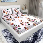 Arch Fab White Floral Branch Double Bedsheet 88X90 Inch