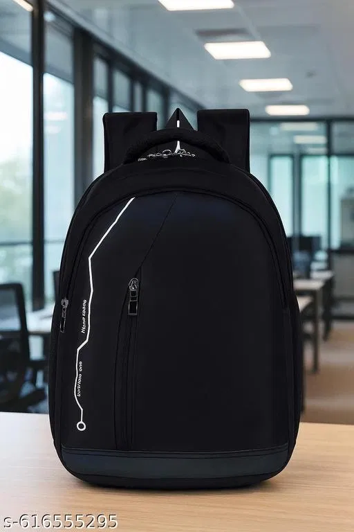 Polyester Backpack for Men & Women, Black