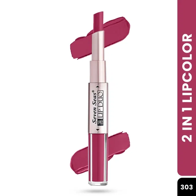 Seven Seas Lipstick for Women, Purple Shade (4ml+3g)
