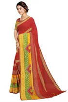 कानूड़ा फैंसी विमेंस जॉर्जेट फ्लावर प्रिंटेड साड़ी 