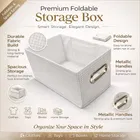 Foldable fabric storage box with metallic handles 15*31*15