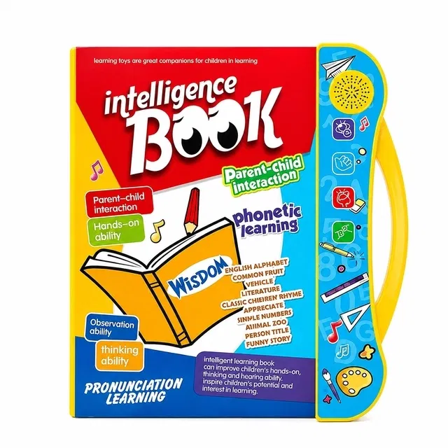 Interactive Learning Sound Book for Kids, English Alphabet, Words & Numbers