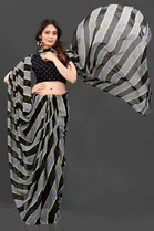 Trendy Georgette Saree with Blouse Piece For Women 