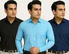 Polycotton Solid Shirts for Men, Multicolor 