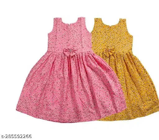Pack of 2 Frocks for Girls (Pink, 6-7 Years)
