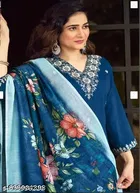 Embroidered Silk Kurta Set for Women 