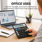 CT-512 12 Digit Dual Power Basic Calculator with Solar Power Recharge for Office & School Purpose 