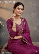 Chanderi Cotton Punjabi/All Over Suits Semi-Stitched Suits 