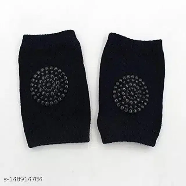 Cotton Anti-Slip Knee Protector Pads for Infants (Black)