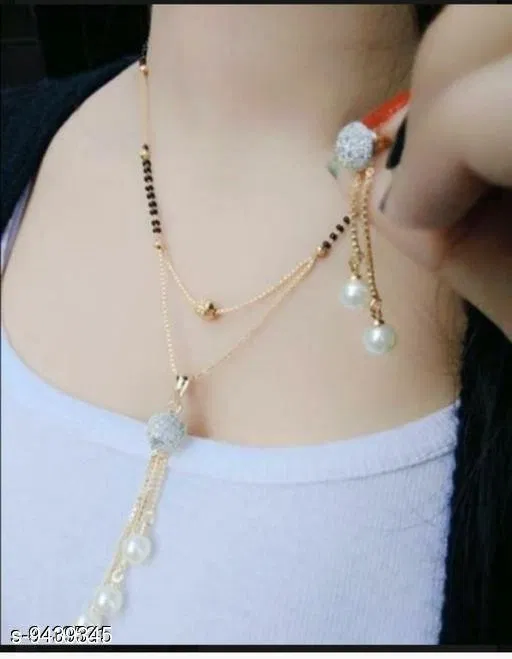 Brass Gold Plated Mangalsutras for Women (Gold, Free Size)