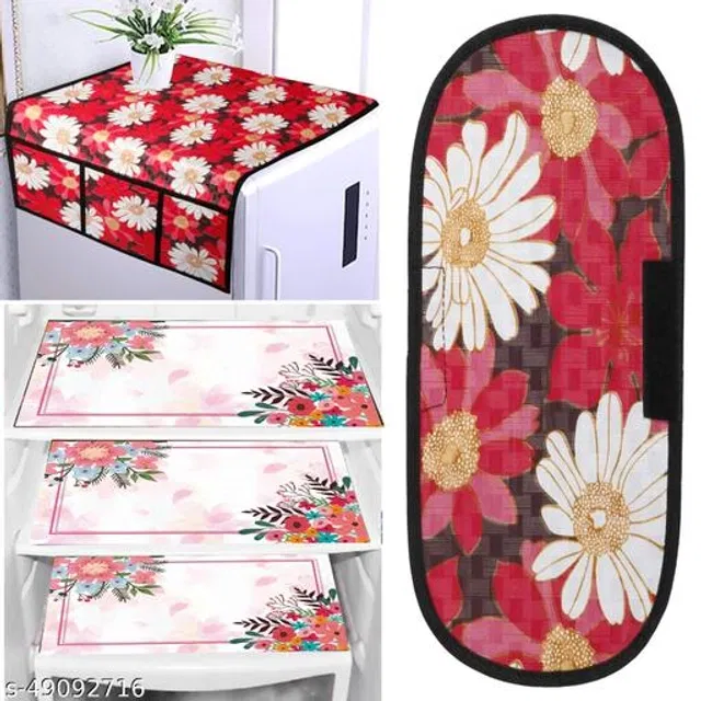 Fridge Cover Set (Multicolor, Set of 5)