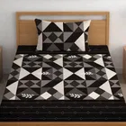 Microfibre Single Abstract Floral Printed Bedsheet 60x90in Brown