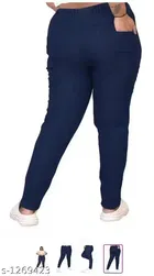 Cotton Blend Jeans for Women, Blue 