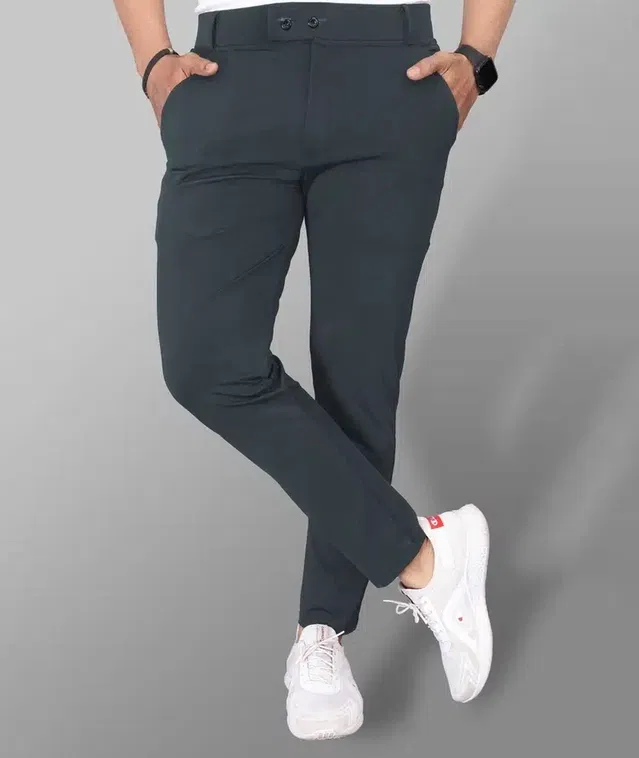 Lycra Blend Trouser for Men (Dark Grey, 30)