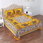 Cotton Queen Bedsheet with 2 Pillow Cover 