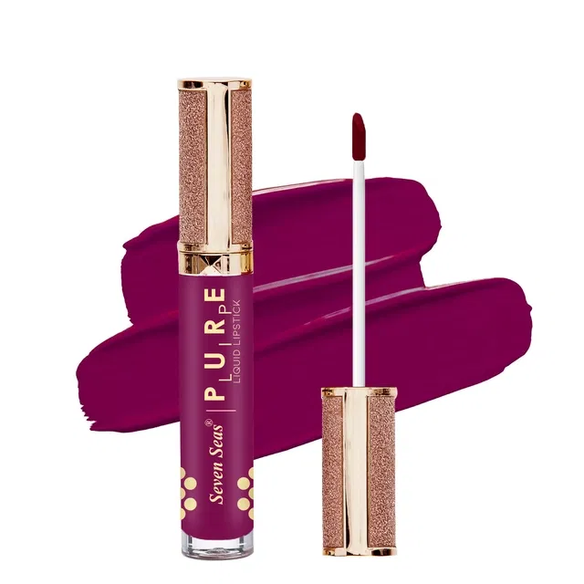 Seven Seas Liquid Lipstick for Women, Purple (8ml)