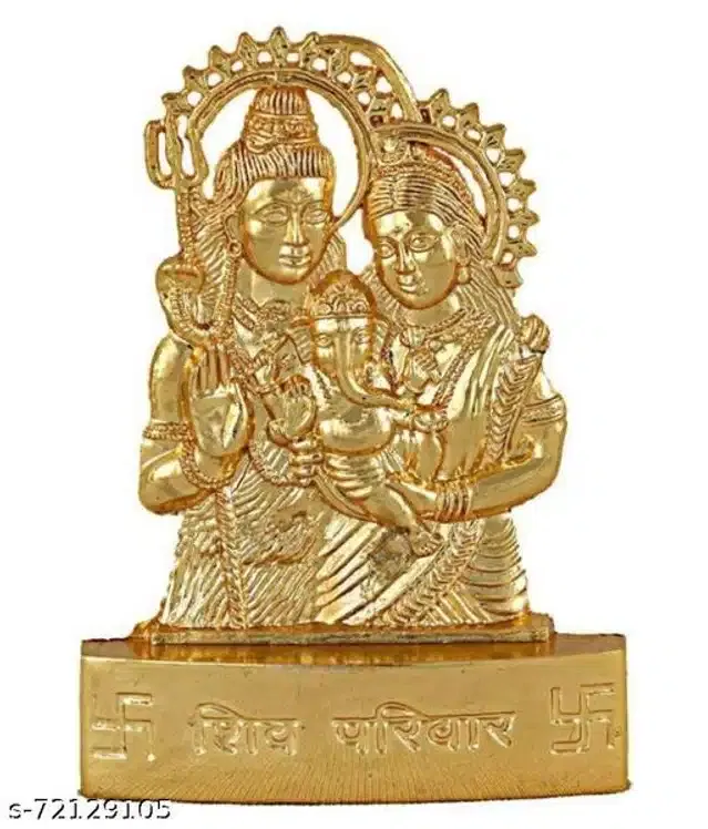 Metal Shiv Parivar Idol (Golden)